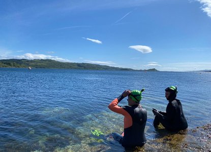 Scottish Wildlife Trust- two people preparing to go snorkellingIMG-20220725-WA0005