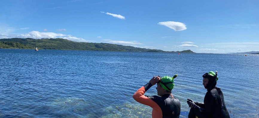 Scottish Wildlife Trust- two people preparing to go snorkellingIMG-20220725-WA0005