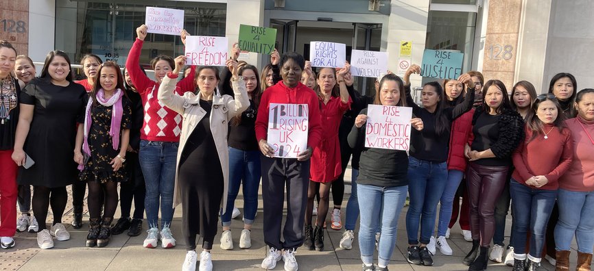 Voice of Domestic Workers-VODW members taking part of the One Billion Rising global movement campaign 'Rise for Freedom'