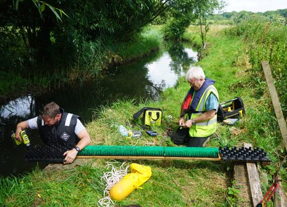 Wessex Chalk Stream Rivers Trust working with Elver Engineering to install eel passes to help returning elvers negotiate weirs elvers negotiate weirs.jpg