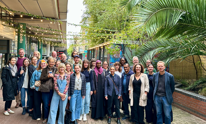 Large group picture with Esmée staff on a visit to Westway in West London