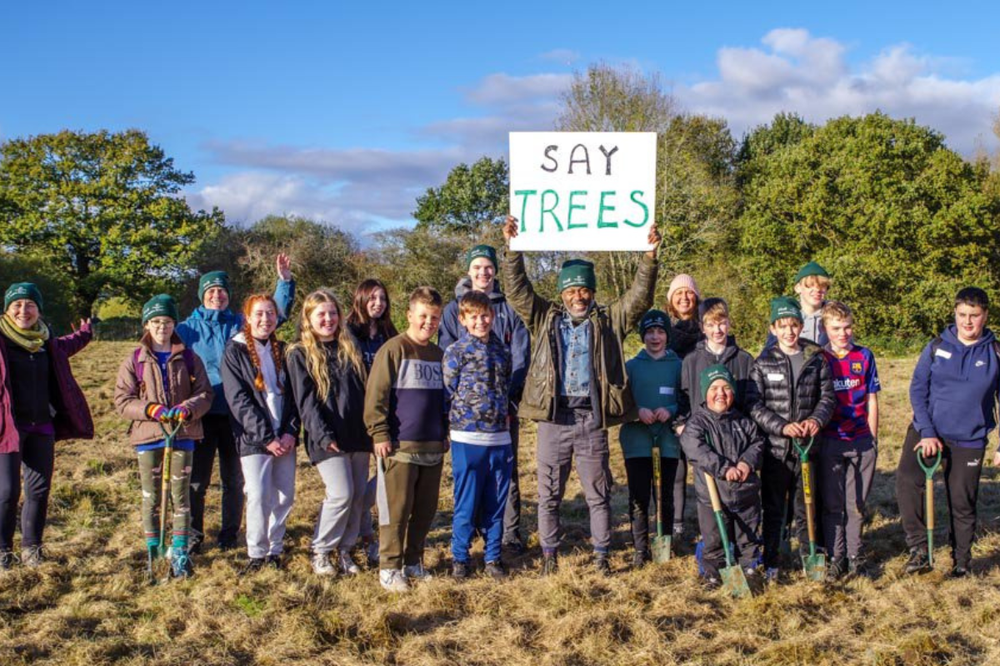 Woodland Trust-Our Funding Manager, Jenny, joins a group of young people to plants some trees at Smithills Estate with Woodland Trust